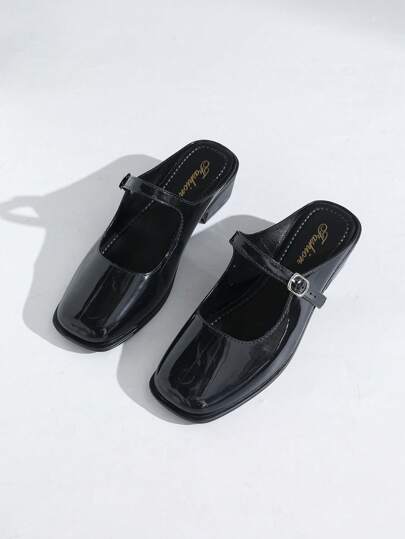 Zapatos planos de mujer con brillo 2025, suela suave y flexible, nuevos zuecos de punta puntiaguda tipo slip-on con diseño elegante de lazo, hebilla metálica individual, aptos para citas, formal, viajes, todas las estaciones