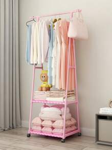 1pc Multifunctional Rolling Coat Rack, Sturdy & Fashionable Floor Standing Garment Rack, Easy To Assemble & Move, Suitable For Living Room, Bedroom, Entryway, Office, Home, Holiday & Christmas Gift, Kids Gift