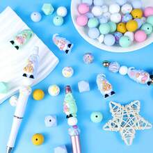 4/25/49/66/Pcs 3D Dwarf Series Silicone Beads Set - Various Colors And Patterns | Cute Designs | Smooth Finished Beads - Ideal For DIY Keychains, Necklaces, Bracelets, Decorative Pens, Jewelry And Pendants Handcrafts - Creative Holiday Decorations Jewelry Making Supplies - Beads & Bead Assortments - 3D Dwarf Series - View 6