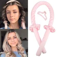 4 buc/set trusă de ondulare a părului pentru femei, culoare solidă, include ondulator din spumă, burete cu breton, rolă de ondulare fără căldură, cleme de styling pentru uz zilnic