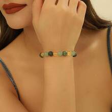 Vibe Green Jade Bracelet - Healing Wealth Bracelet - Jade Beaded Bracelet Women Men - Bring Good Luck Prosperity And Emotional Balance - Adjustable Size - 財富 - 查看 7