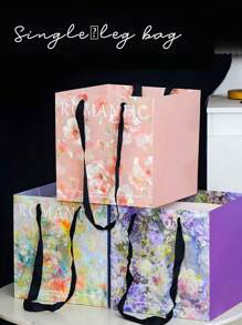 2 Stücke/5 Stücke modischer großer Blumen Geschenktüte im Ins-Stil, enthält Grußkarten, Ins-Stil, luxuriös, hochwertig, Geschenktüte, geeignet für Wohndekoration, Hochzeitsgeschenke, Hochzeitsjahrestags-Geschenke, Geschenke für die Freundin, Muttertagsgeschenke, Valentinstags-Geschenke, Geburtstagsgeschenke, Hochzeitsfeiern.
