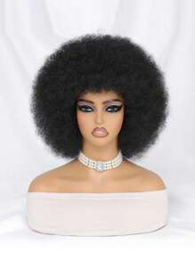 Musik Festival 12 Zoll Afro Krause Schwarz Weiß Pink Blau Lila 613 Grau Braun Synthetische Pony Perücken 70er 80er Jahre Perücken für Frauen und Männer Synthetisches Haar Afro Geflecht Synthetische Perücke mit großem voluminösem und weichem natürlichem Look Voll Pumps Perücke für - Cosplay und Alltagstragen