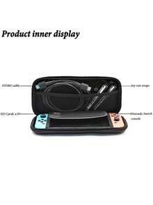 1pc Carrying Case Protective Storage Bag, EVA Hard Shell - Black - View 6