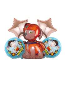Paw Patrol 5 Stücke Hunde Team Patrouille Aluminium Folie Ballon Set, Kies, Archie, Flauschige Kombination Geburtstags Szene Dekoration Luftballon