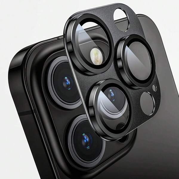 Compatible With Apple 16 Pro/Apple 16 Pro Max/15/14/13/12/11/Pro/Promax/Mini Series Camera Lens Protective Film, Frosted Camera Cover With HD Tempered Glass Rear Lens Protective Film Gift For Birthday, Family, Friends Alloy Metal With Tempered Glass Full Cover, Lens Protector, Phone Accessories