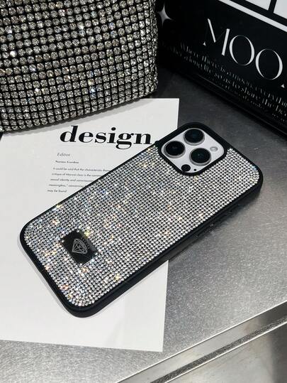 1 pezzo Custodia per telefono antiurto, con strass e paillettes, multicolore, lucida, comoda e delicata sulla pelle, compatibile con iPhone 16, impermeabile, antiurto, anti-caduta, resistente ai graffi, custodia telefonica di moda, regalo per feste