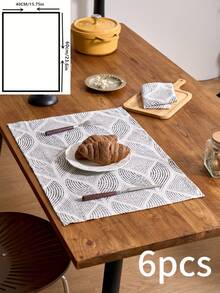 1/4/6/12 buc șervețele gri cu imprimeu geometric diamant, covorașe dreptunghiulare 40,6 cm x 60,1 cm pentru decorul bucătăriei de acasă, potrivite pentru sărbători, petreceri, zile de naștere, mese, toate anotimpurile - Gri - Vizualizare 15