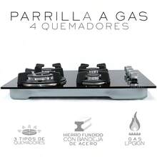 NUBE Parrilla de Gas Empotrable 4 Quemadores Vidrio Templado Estufa para Cocina Encendido Electronico Gas Natural y Gas Estufa Empotrable Cristal Templado Negro - Negro - Ver 5