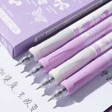 4pcs/Set Butterfly Series Twist Answer Ballpoint Pen, 0.5mm Black Exam Release Rollerball Pen, ABCD Answer Output, Reject Indecision, School & Office Writing Supplies School Supplies,Back To School