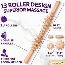 Wood Therapy Massage Cup - Maderoterapia Massager Body Sculpting, Fascia Release & Lymphatic Drainage - Wooden Cupping Massage - Maderotherapy Helps Reduce Cellulite Appearance - 按摩滾輪棒 - 查看 3