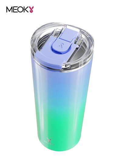 Taza de viaje para café de 24 onzas con tapa a prueba de fugas, vaso térmico de acero inoxidable aislado, botella de agua al vacío aislada, mantiene caliente hasta 8 horas o fría hasta 24 horas, se ajusta al portavasos del coche