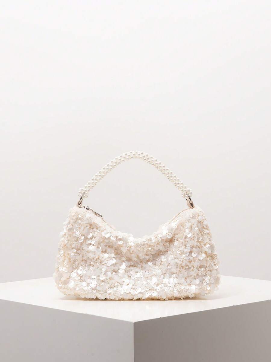 Sequin Bag, Bridal Party, Pearl Bag, Shiny Sequin Handbag, Prom Bag, Prom Accessories, Elegant Women's Bag, Wedding Items, Random Pattern Glittering Party Wallet