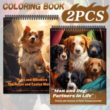 Two Adult Coloring Books With 54 Exquisite Patterns, Unique Design, Spiral Binding, Single-Sided Printing, 11.2 X 8.2 Inches, Different Themes, Suitable For Friend Gatherings, Family Dinners, Birthday Gifts, Christmas Gifts, New Year Gifts, Christmas Gifts, Anniversary Gifts,Back To School,School Supplies