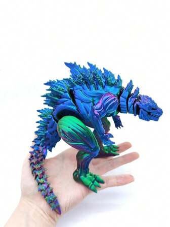 1 pièce Dinosaure roi monstre musclé imprimé en 3D, articulations mobiles, décoration de modèle créative, (couleur des yeux aléatoire)