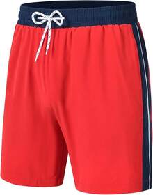 Bañadores de hombre de secado rápido con bolsillos con cremallera y forro de malla - Dk3108 Rojo - Ver 2