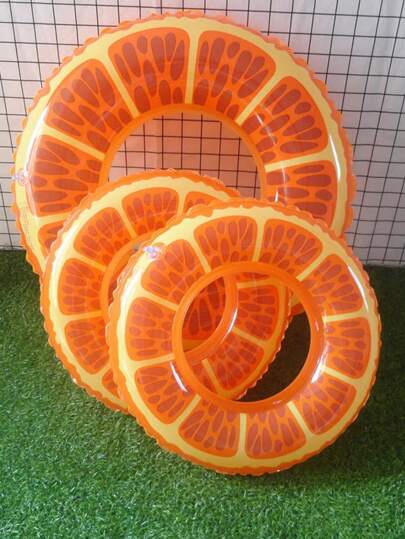 1PC Viral Orange Pool Float – Summer Swim Ring, Leak-Proof Beach Toy, Aesthetic Party Decor
