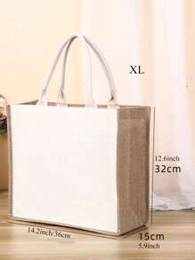 1 Stück, DIY Jutetasche, laminierte, wassergeschützte Vintage Leinenbox, Jutetasche, Geschenktüte, Muttertagsgeschenk, Urlaubsaccessoires, Hochzeitsbedarf, Geburtstagsparty-Zubehör, Geburtstagsgeschenke, Party-Gastgeschenke, Osterzubehör