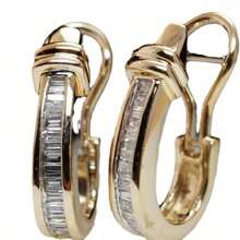 A Pair Of Elegant Horseshoe Buckle Earrings With Geometric Inlaid Imitation Stone - Multi-Color Retro Design, Women's Gift, Retro Earrings, Fashion Accessories