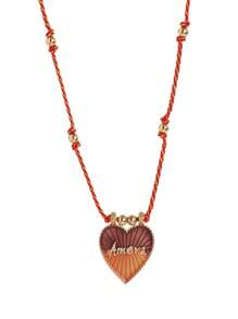 1 pièce Collier pendentif bohème chic avec charme en forme de cœur, corde colorée tressée à la main, parfait pour une tenue décontractée, les voyages, les sorties à la plage, cadeau de la Saint-Valentin, maman, mère, fête des mères