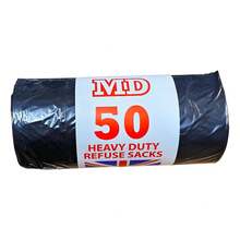 500 Heavy Duty Bin Bags,Campaign, Large Strong MD50 Refuse Sacks (10pcs X 50 Rolls) Size-70x83cm, Leakage, Black Bin Bags, Business And Home, Thick, Strong, Household Pack Plastic - 1 - View 1