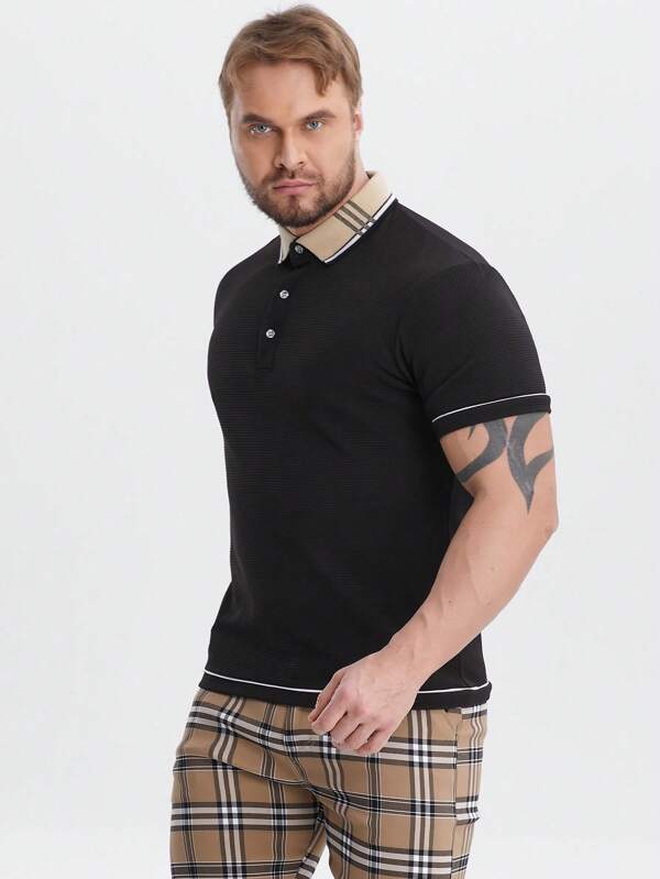 ALLELMS Men's Polo Shirt Summer Outfits Fashion Casual Short Sleeve Polo For Men
