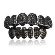 Hip Hop Grillz - Engraved Gold/Silver Plated Teeth Jewelry |   Halloween Costume & Streetwear Accessory - 銀色 - 查看 5