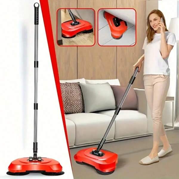 3-In-1 Multi-Function Push Sweeping Machine And Vacuum Cleaner - Ideal For All Hard Floors, Pet Hair And Dust Removal - Suitable For Bedroom And Living Room Cleaning - Perfect Holiday Gift