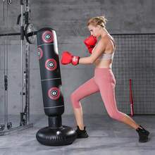 Sports Free Punch Bag Standing Inflatable Boxing Kick MMA Training Adults 155cm - Black - View 3