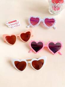 4pcs/Set 2026 Cute New 3 Heart-Shaped Styles Kids Fashion Glasses, Valentine's Day Gift - Multicolor - View 10
