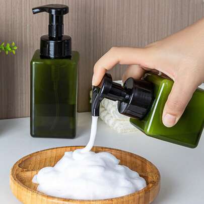 1 件/套多功能泵式泡沫瓶，适用于洗面奶、洗手液、洗发水、无患子、皂角、浴室泵式泡沫分配器（白色、绿色）（250 毫升/450 毫升）返校