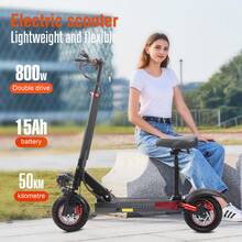 Electric Scooter For Adults - Electric Scooter For Adults 11 Inch Off-Road Electric Scooter 25km/H Speed, 55km Long Distance Fast Electric Scooter For Adults, 48V 18Ah Foldable Electric Scooter For Commuting