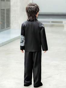 2 peças/Conjunto Terno Formal para Meninos Jovens Jaqueta + Calça, Roupa de Desempenho, Pajem para Casamento, Fantasia Escolar de Feriado, Primavera/Outono