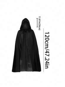 1pc Cape Black Red Double-Sided Wizard Death Cape Halloween Show Costume Black Cape - Black and Red - View 16