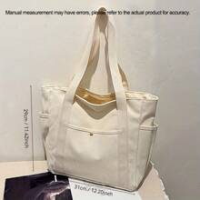 Bolso de lona con capacidad extra grande, minimalista y elegante, adecuado para ir y venir del trabajo, la escuela y viajes, útiles escolares, regreso a clases