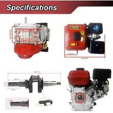 Gas Engine Motor, 7.5HP 4-Stroke Gas Powered Engine With Air Cooling & Air Filter, 3000W Gas Powered Engine For Go-Karts, Minibikes, Lawnmowers, Log-Splitter[Best Gift For Family&Friends] - 紅色 - 查看 4