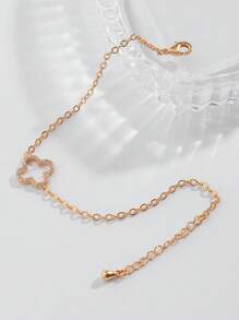 Set de 5 piezas de brazaletes de joyería con adorno de trébol dorado de moda casual, adecuado como regalo para mamá, amigos, familia, esposa, novia, compañeros de clase para festividades