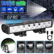 Vastfire Powerful 8 LED Bike Light Bar USB Rechargeable Bicycle Headlight Hi/Lo Beam 4Modes Adjustable Waterproof Bike Front&Rear Lamps Set With 10000mAh Rechargeable Battery - Black - View 5