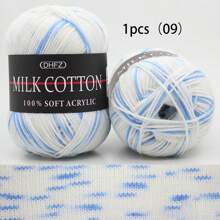 1 rouleau de 50g de fils de lait doux 3 plis, fils de chenille doux à dégradé de couleurs, convient pour les écharpes, couvertures, poupées et autres projets de tricot (style d'emballage extérieur aléatoire)