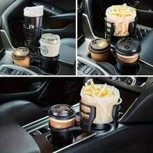 1 Pc 360 Degree Rotating Car Cup Holder, Multi-Functional 4 In 1 Adjustable Double Cup Holder With Sponge Pad