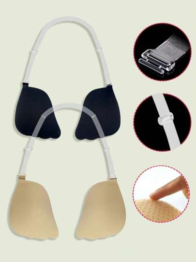 1 stuk zelfklevende strapless siliconen bh voor dames, onzichtbare push-up zelfklevende bh, decolletéverbeterende rugloze bh met verlengbandjes, veelzijdig ondergoed voor rugloze jurken, jurken, badpakken en cosplay