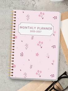 1pc Weekly And Monthly Planner Calendar Notebook, A5(5.7" X 8") 2025-2027 Monthly Planner Academic Year Notebook With Notes, Office & School Supplies, Perfect Gifts,School Supplies,Back To School