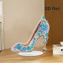 1/2 件奢华钻石画高跟鞋，不对称水晶卧室/客厅家居装饰，适合女性、女友、生日等场合，适合初学者