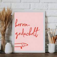 1 pieza Pintura de óleo en lienzo con arte de pared de estilo moderno, líneas abstractas rosas y perro salchicha con texto, decoración de pared para dormitorio, sala de estar, comedor, cocina, estudio, pasillo, dormitorio, regalo ideal para amigos