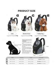 1 PC Pet Carrier Backpack With Storage Pockets Small Dog Front Bag Adjustable Straps Dog Backpack Breathable Dog Front Carrier With Belt For Travel Hiking Cycling Outdoor Use Cat Carrier Cat Backpack Bike Trailer