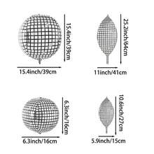 16 个迪斯科球气球，32 英寸、22 英寸、10 英寸大号 4D 银色迪斯科气球铝箔气球适合 70 年代 80 年代 90 年代迪斯科主题派对、生日派对、圣餐派对、毕业派对装饰 - 銀色 - 查看 4