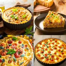 1/2 Pieces Non-Stick Pie Pan, Tartlet Pan With Removable Bottom, 9-Inch Cake Mold Pizza Cake Dessert Baking Mold, Easy Release Circular Chrysanthemum Pie Pan, Reusable Carbon Steel Mille-Feuille Pan, Oven Baking Durable Kitchen Tool