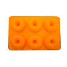 Molde de silicona para donuts de 6 agujeros, bandeja de horneado antiadherente, herramientas de decoración DIY para pasteles de chocolate, bagels, muffins y donuts - 1 pieza naranja - Ver 10