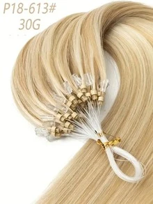 Invisible Micro Nano Beads Hair Extensions Micro Loop Hair Extensions Straight Micro Link Real Human Hair Hair Invisible Beads Thick Micro Ring Loop Hair Extensions - S18/613 - 查看 8