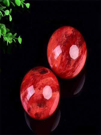 1pc Red Crystal Melt Ball, Red Feng Shui Crystal Ball Home Decor